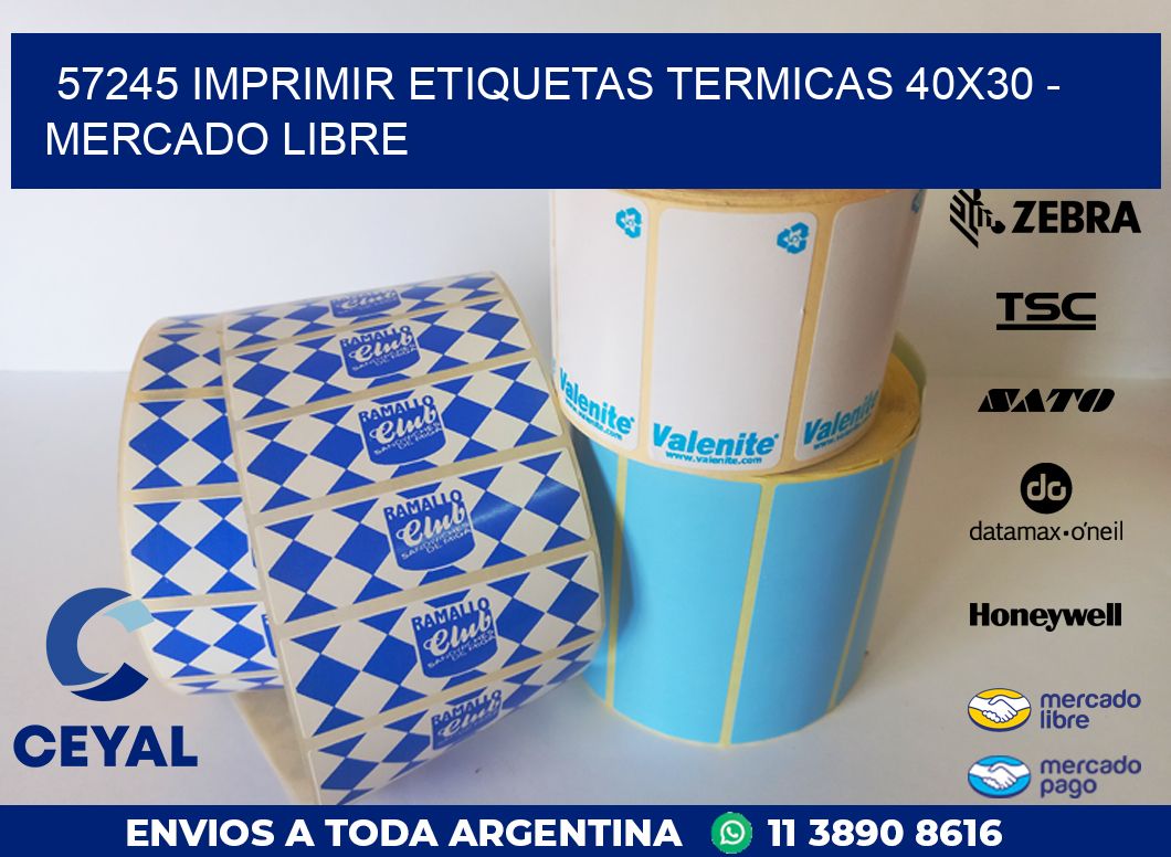 57245 IMPRIMIR ETIQUETAS TERMICAS 40X30 - MERCADO LIBRE