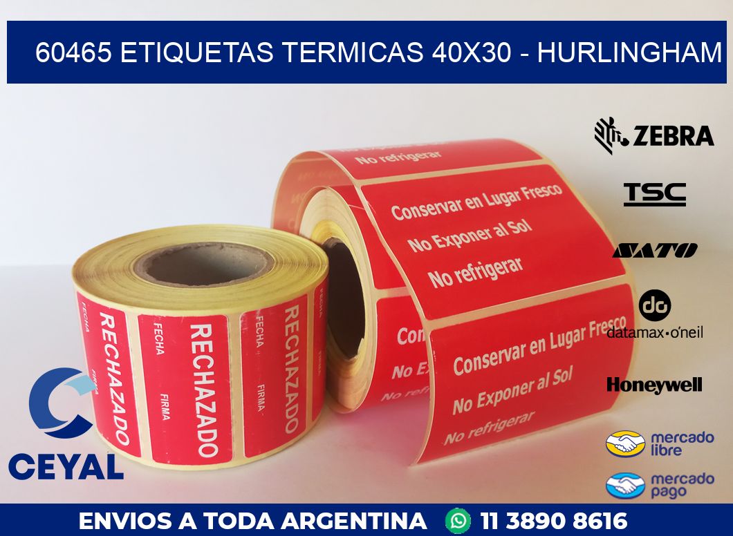 60465 ETIQUETAS TERMICAS 40X30 - HURLINGHAM