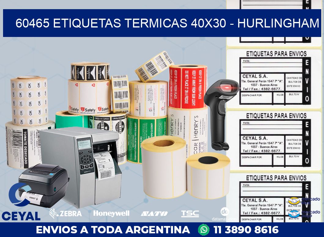 60465 ETIQUETAS TERMICAS 40X30 - HURLINGHAM