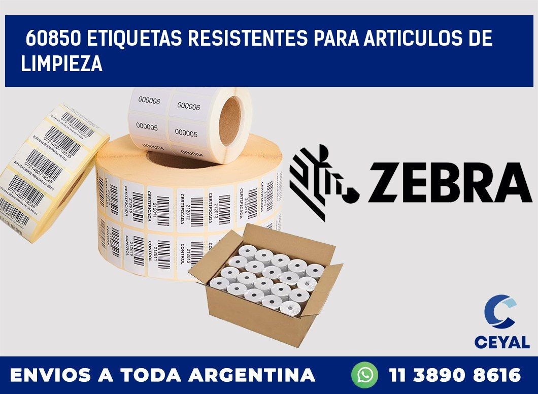 60850 ETIQUETAS RESISTENTES PARA ARTICULOS DE LIMPIEZA