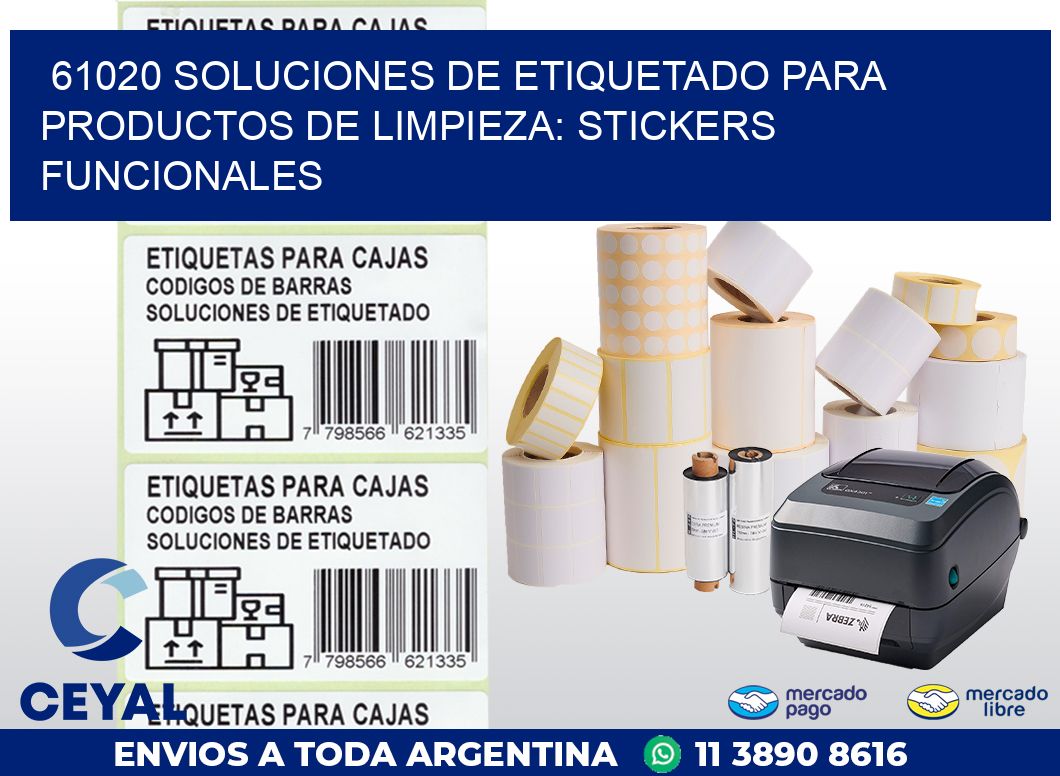 61020 SOLUCIONES DE ETIQUETADO PARA PRODUCTOS DE LIMPIEZA: STICKERS FUNCIONALES