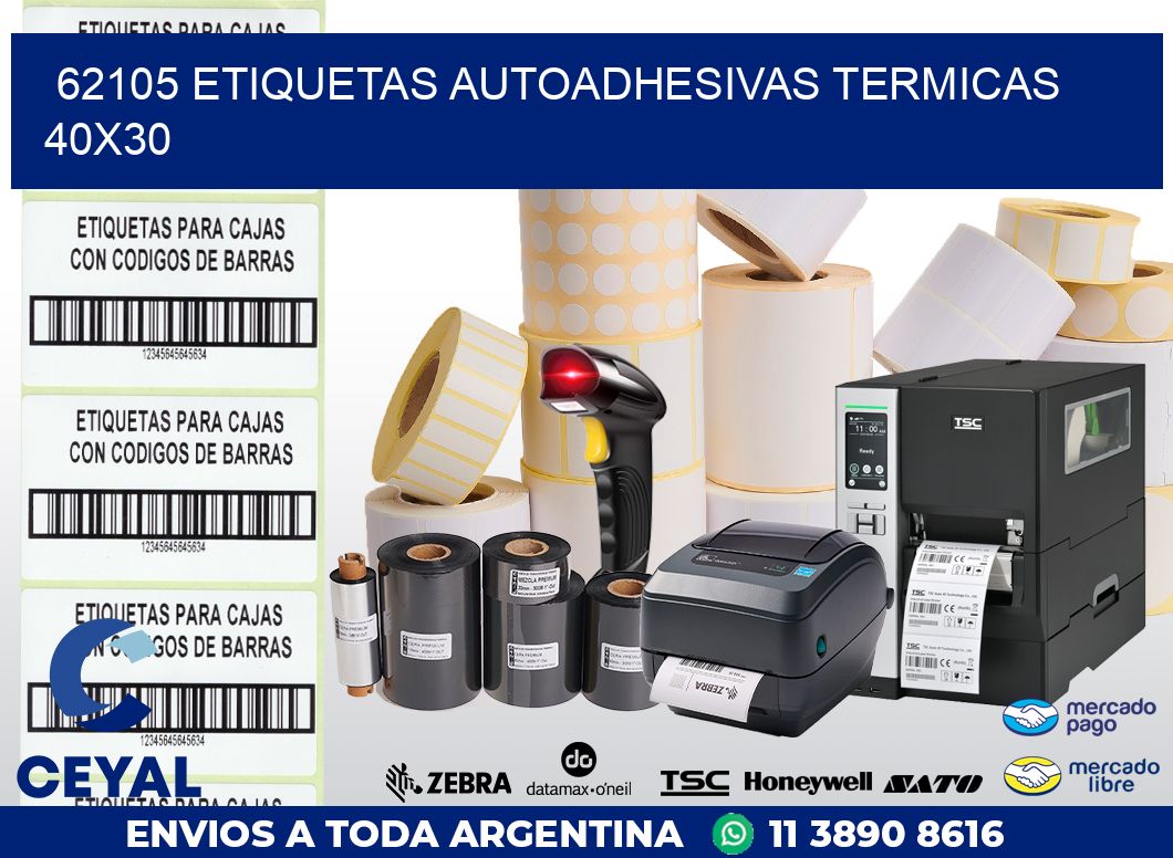 62105 ETIQUETAS AUTOADHESIVAS TERMICAS 40X30