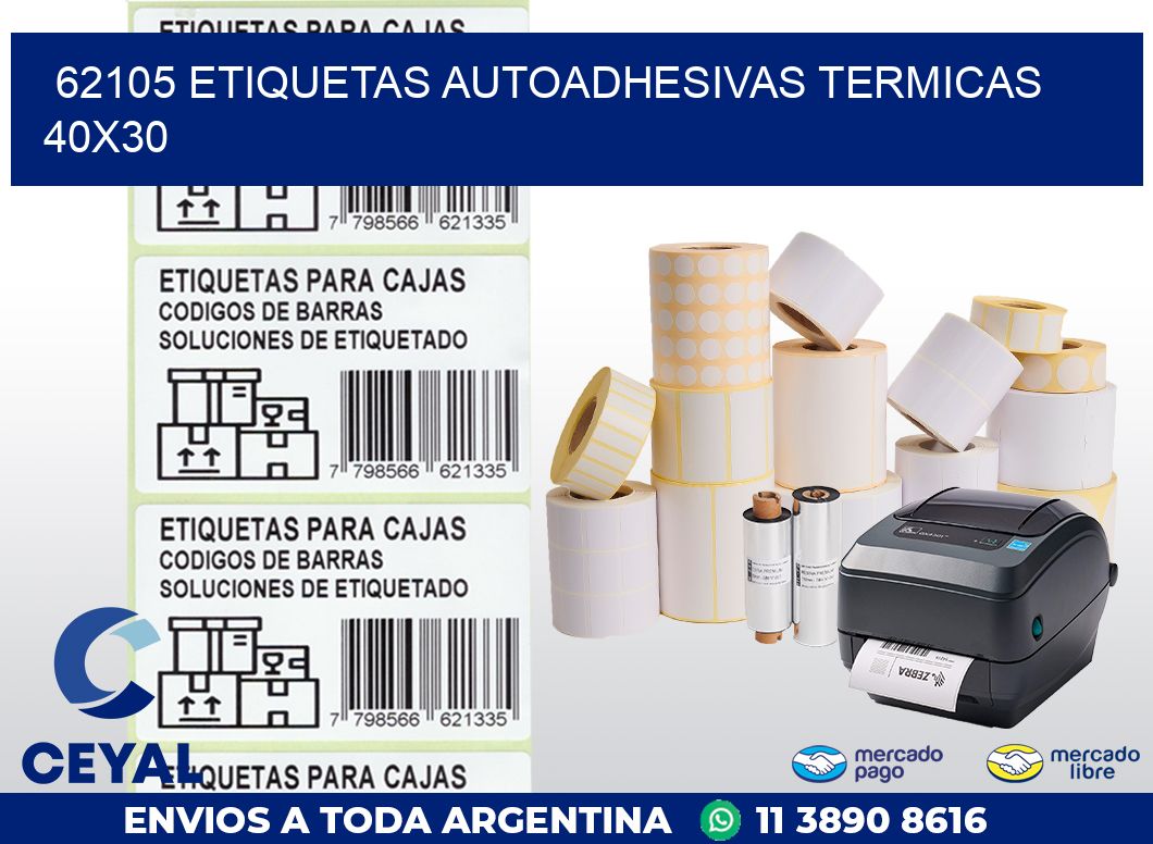 62105 ETIQUETAS AUTOADHESIVAS TERMICAS 40X30