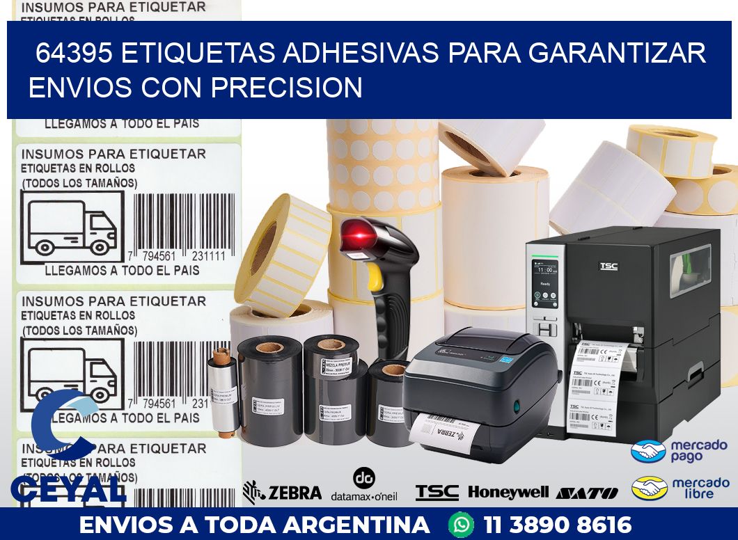 64395 ETIQUETAS ADHESIVAS PARA GARANTIZAR ENVIOS CON PRECISION