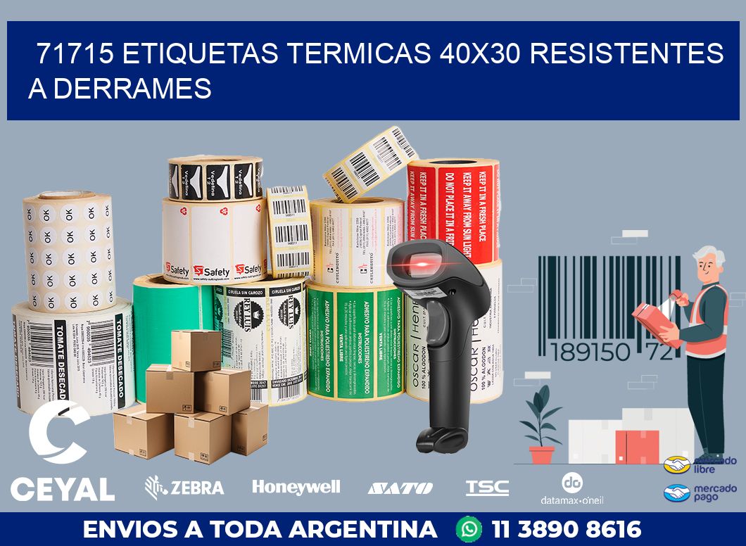 71715 ETIQUETAS TERMICAS 40X30 RESISTENTES A DERRAMES
