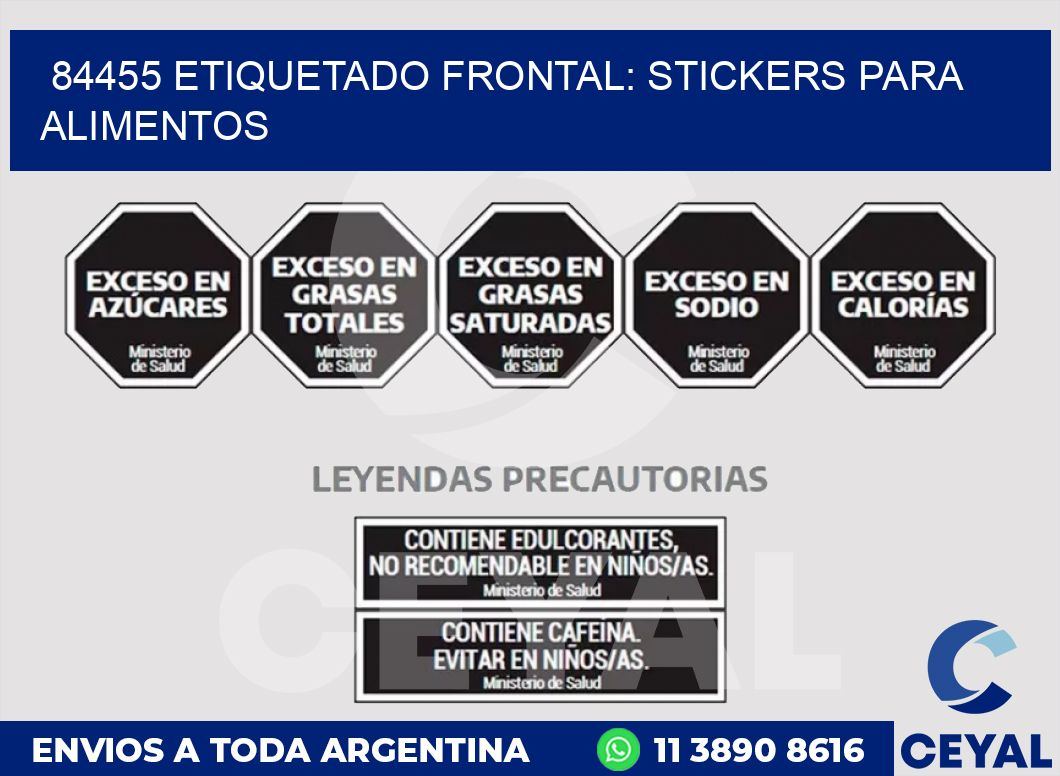 84455 ETIQUETADO FRONTAL: STICKERS PARA ALIMENTOS