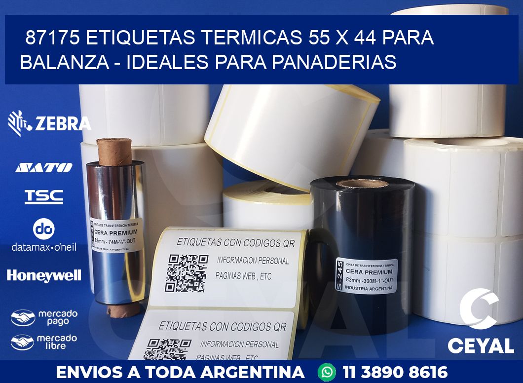 87175 ETIQUETAS TERMICAS 55 X 44 PARA BALANZA – IDEALES PARA PANADERIAS