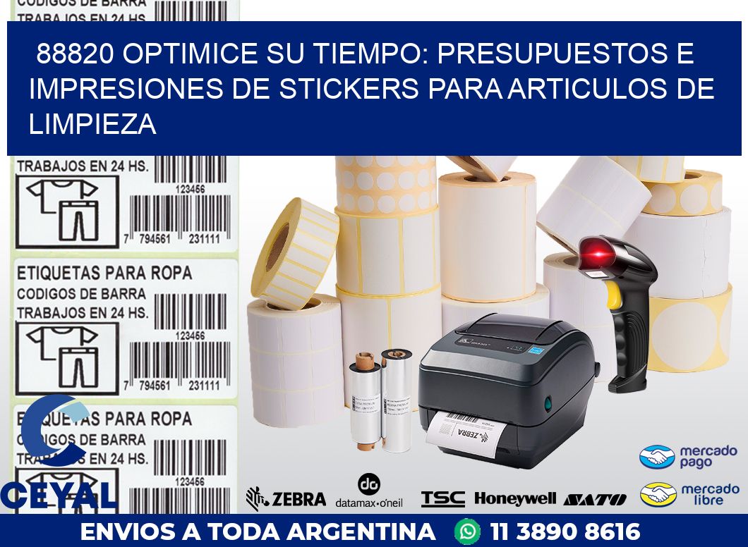 88820 OPTIMICE SU TIEMPO: PRESUPUESTOS E IMPRESIONES DE STICKERS PARA ARTICULOS DE LIMPIEZA
