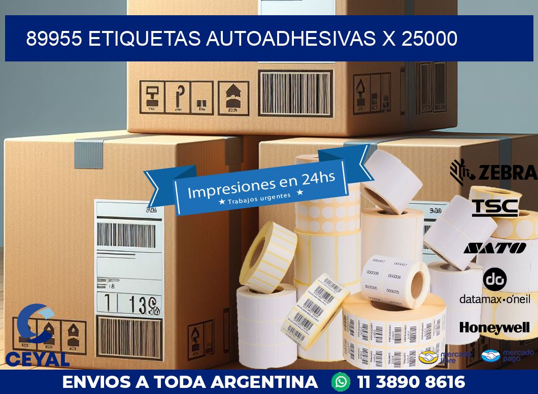 89955 ETIQUETAS AUTOADHESIVAS X 25000