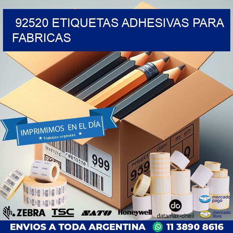 92520 ETIQUETAS ADHESIVAS PARA FABRICAS