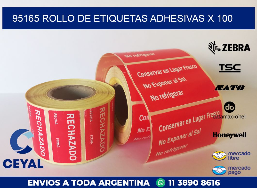95165 ROLLO DE ETIQUETAS ADHESIVAS X 100