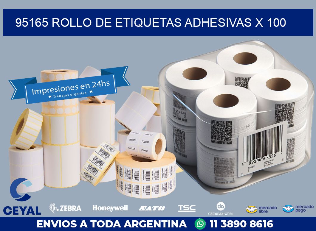 95165 ROLLO DE ETIQUETAS ADHESIVAS X 100