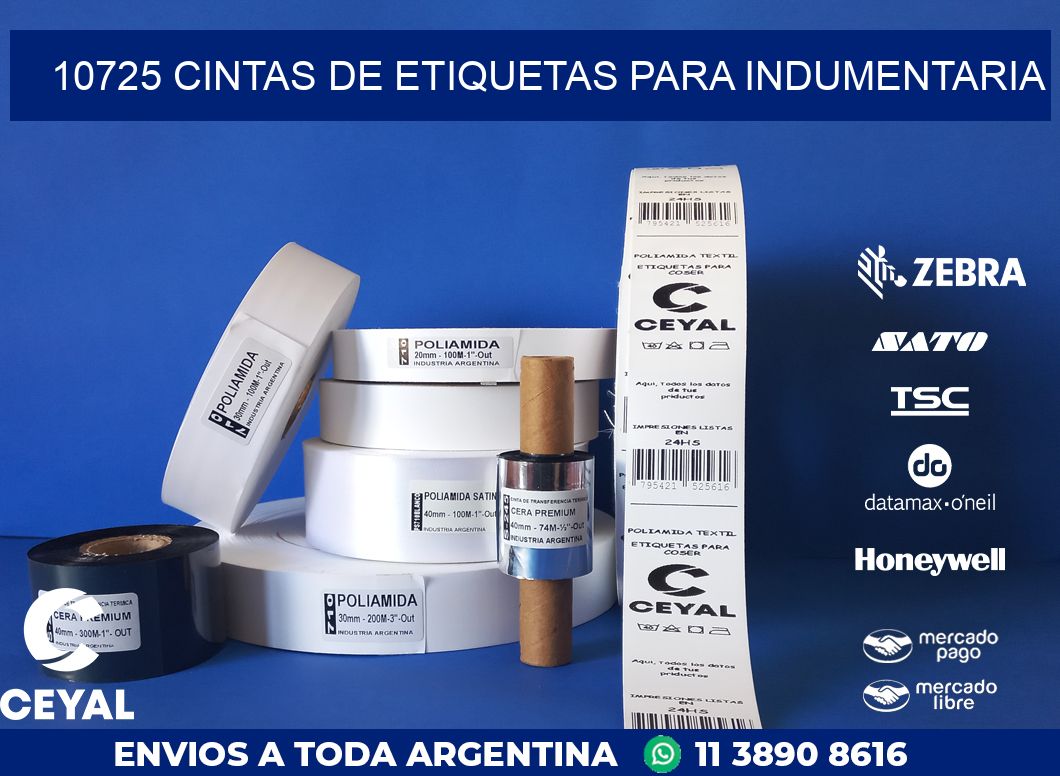 10725 CINTAS DE ETIQUETAS PARA INDUMENTARIA