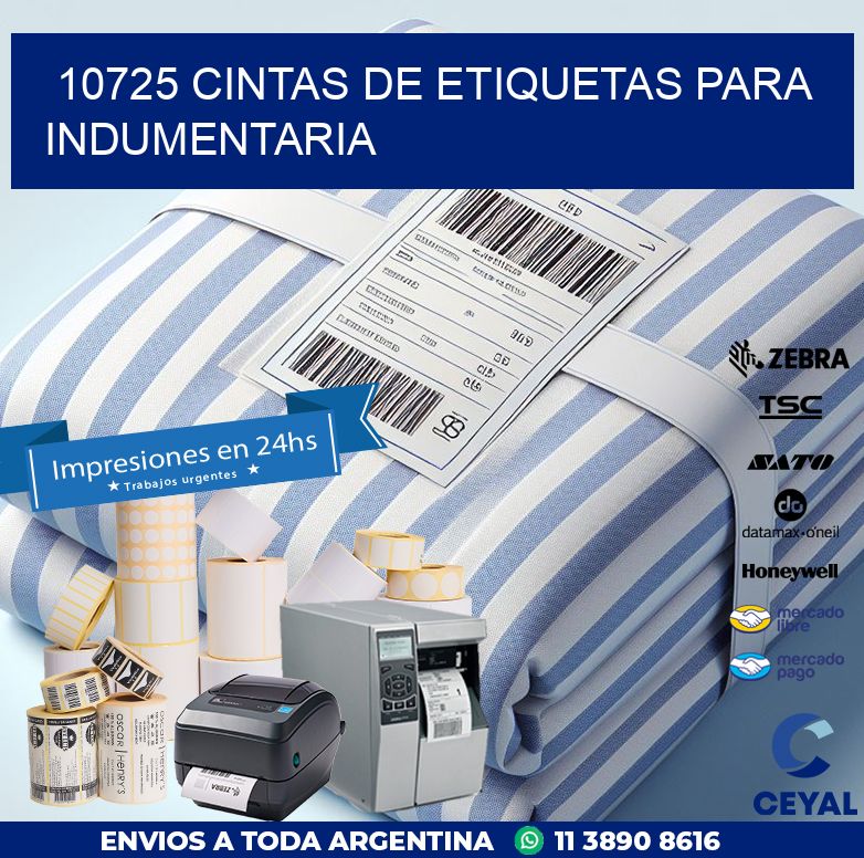 10725 CINTAS DE ETIQUETAS PARA INDUMENTARIA