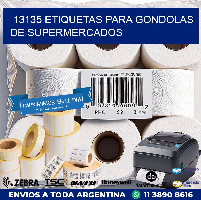 13135 ETIQUETAS PARA GONDOLAS DE SUPERMERCADOS