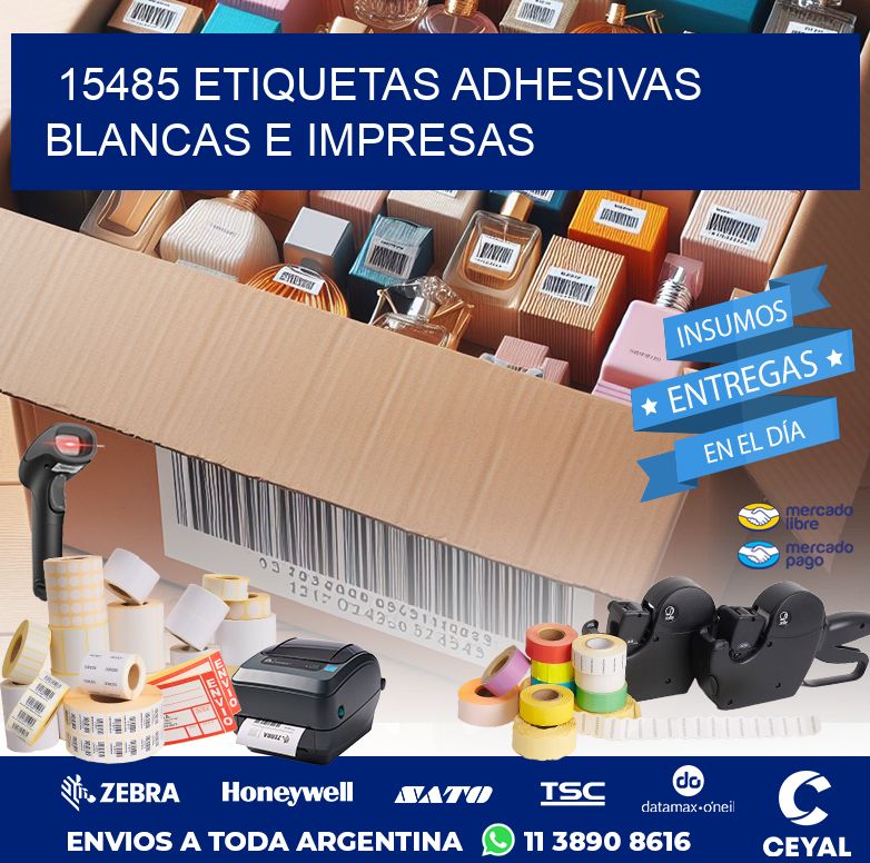 15485 ETIQUETAS ADHESIVAS BLANCAS E IMPRESAS