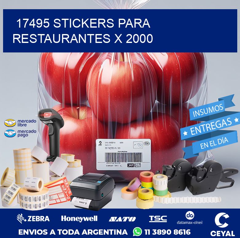17495 STICKERS PARA RESTAURANTES X 2000