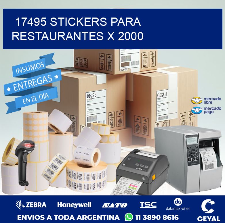 17495 STICKERS PARA RESTAURANTES X 2000