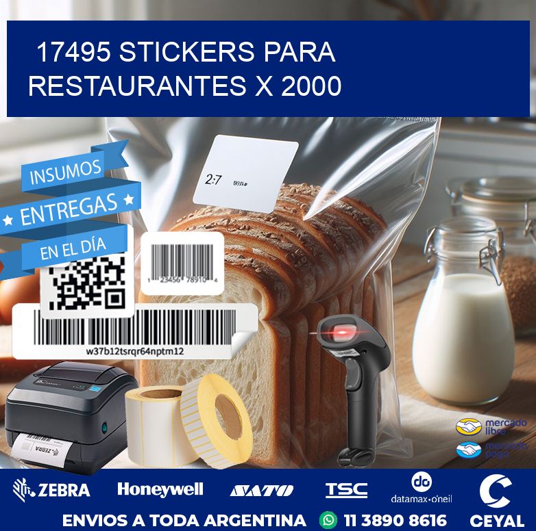 17495 STICKERS PARA RESTAURANTES X 2000