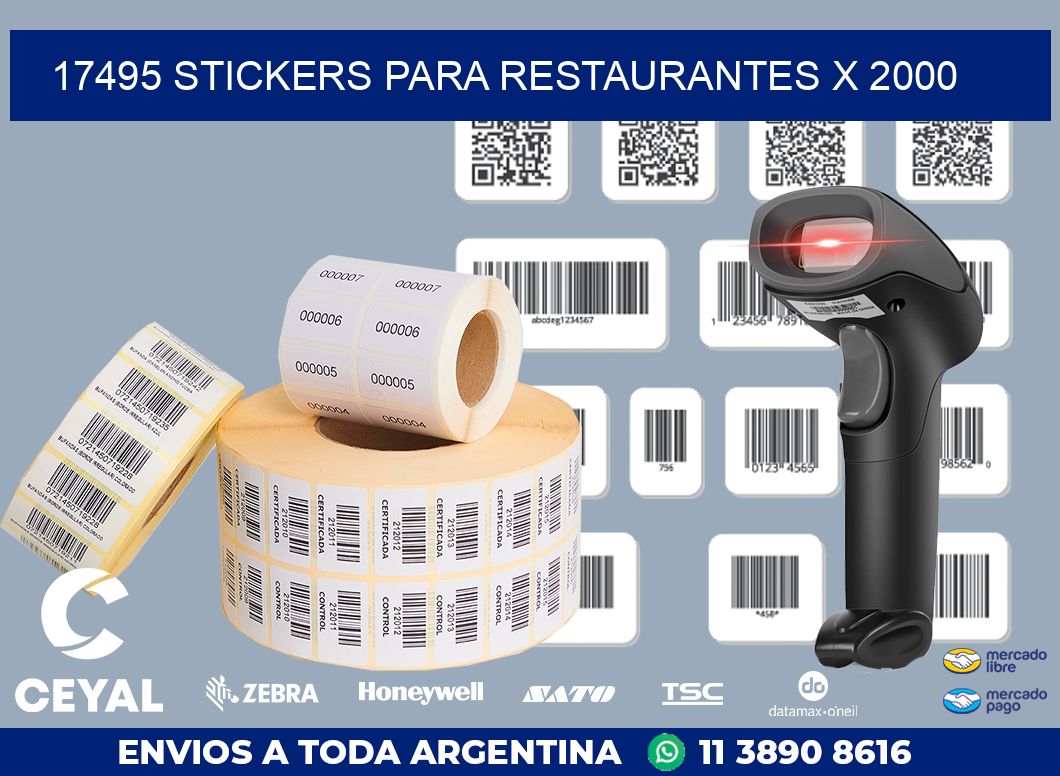17495 STICKERS PARA RESTAURANTES X 2000