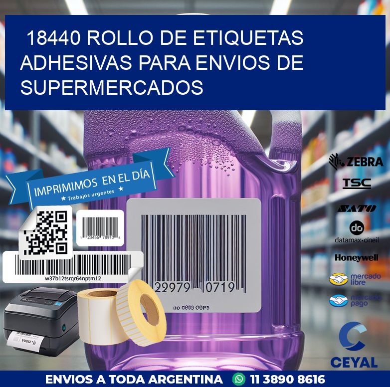 18440 ROLLO DE ETIQUETAS ADHESIVAS PARA ENVIOS DE SUPERMERCADOS
