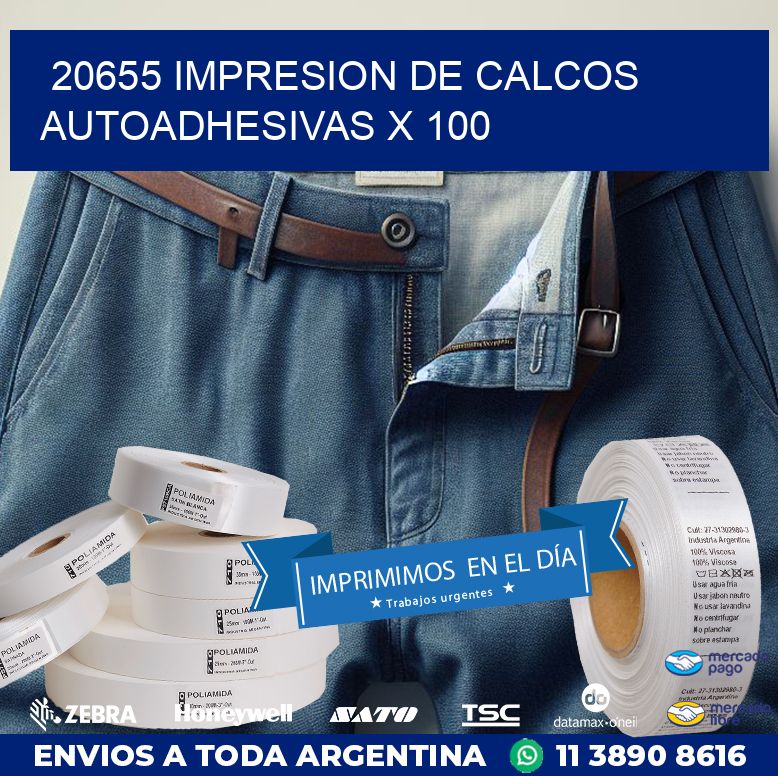 20655 IMPRESION DE CALCOS AUTOADHESIVAS X 100