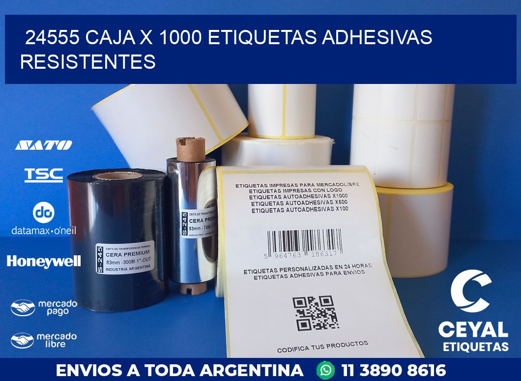 24555 CAJA X 1000 ETIQUETAS ADHESIVAS RESISTENTES