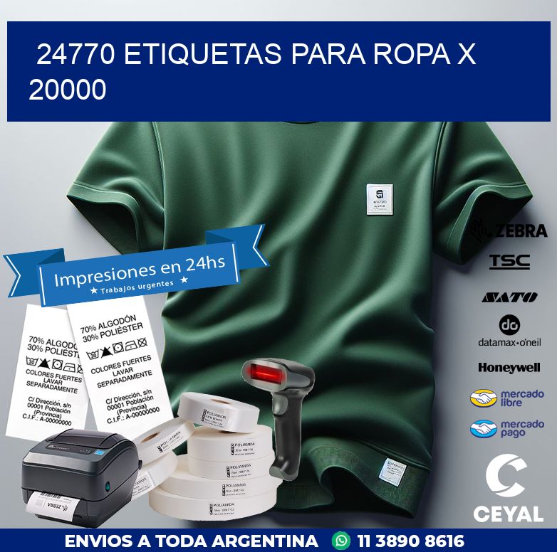 24770 ETIQUETAS PARA ROPA X 20000
