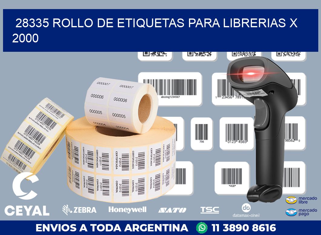 28335 ROLLO DE ETIQUETAS PARA LIBRERIAS X 2000