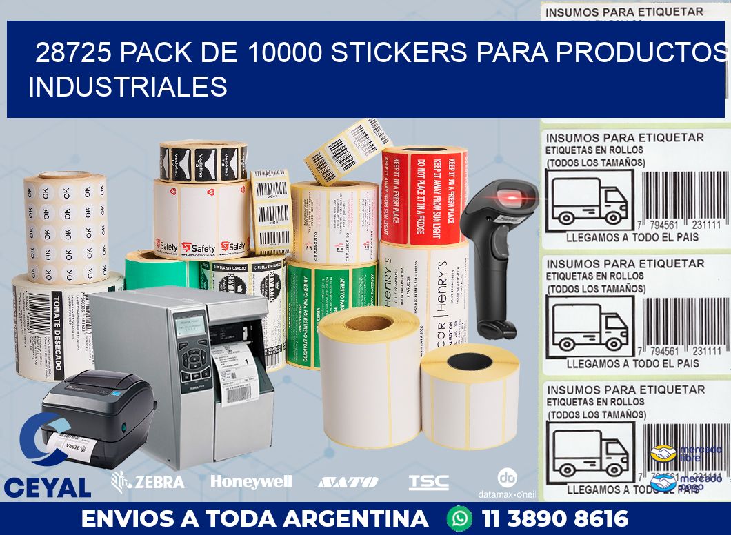 28725 PACK DE 10000 STICKERS PARA PRODUCTOS INDUSTRIALES