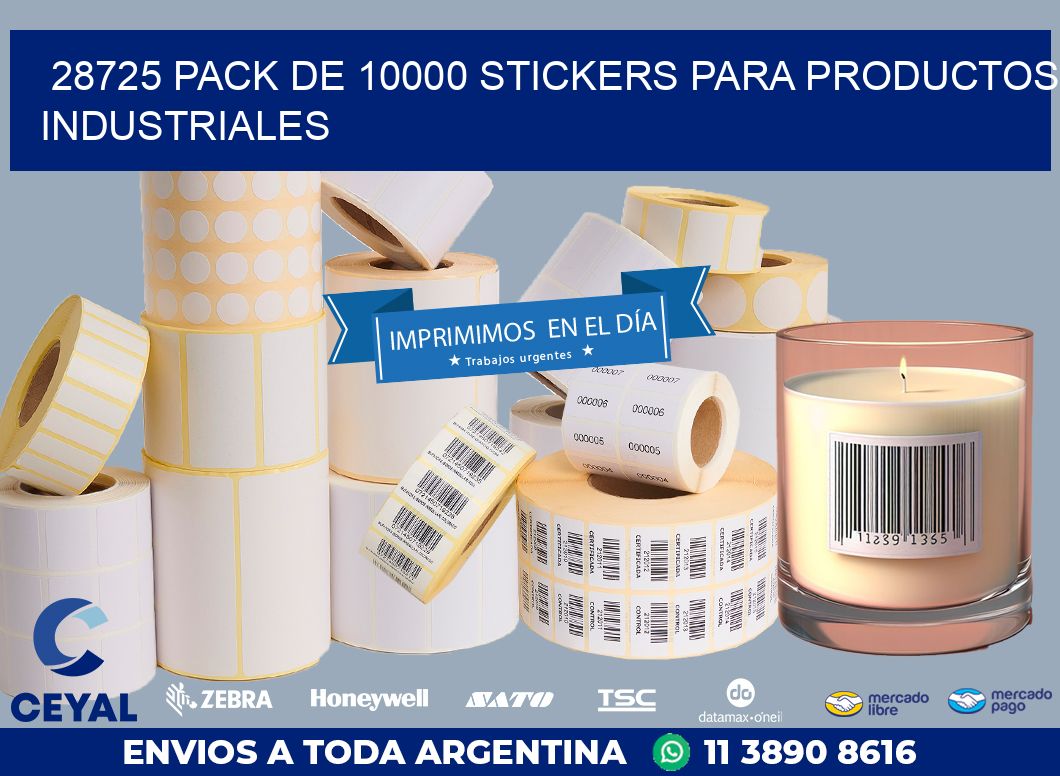 28725 PACK DE 10000 STICKERS PARA PRODUCTOS INDUSTRIALES