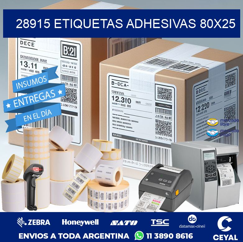 28915 ETIQUETAS ADHESIVAS 80X25