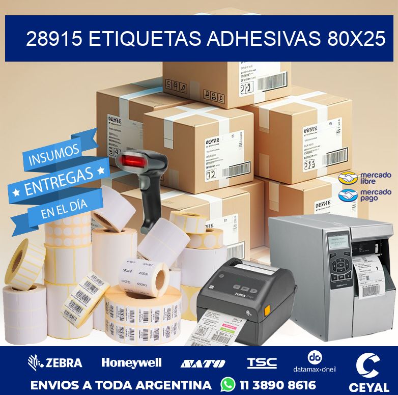 28915 ETIQUETAS ADHESIVAS 80X25