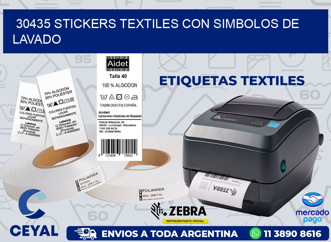 30435 STICKERS TEXTILES CON SIMBOLOS DE LAVADO