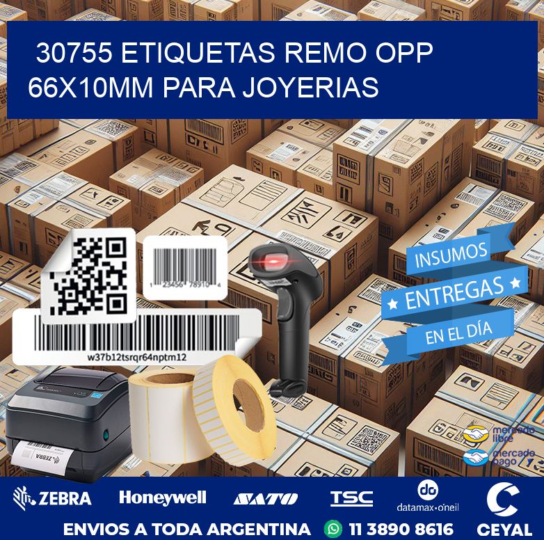 30755 ETIQUETAS REMO OPP 66X10MM PARA JOYERIAS