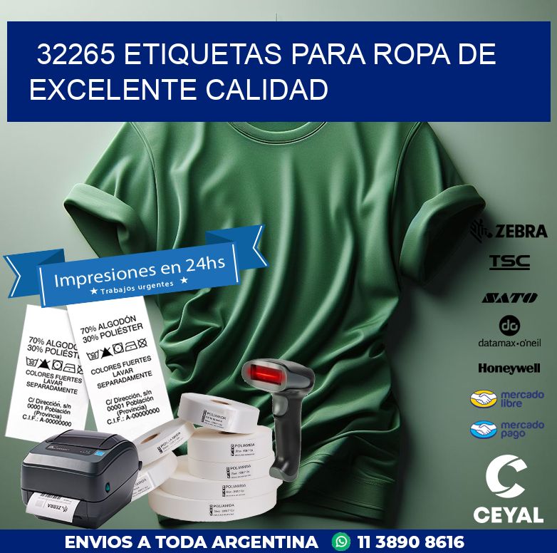 32265 ETIQUETAS PARA ROPA DE EXCELENTE CALIDAD