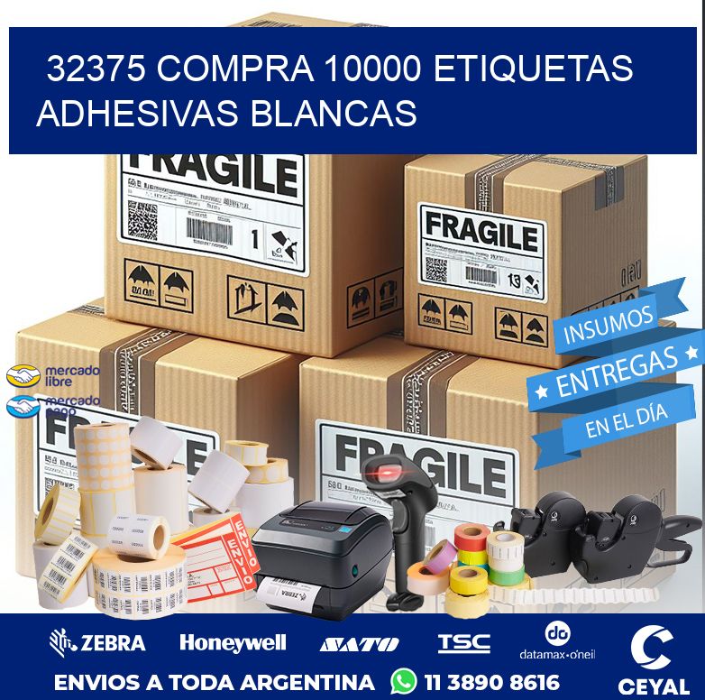 32375 COMPRA 10000 ETIQUETAS ADHESIVAS BLANCAS