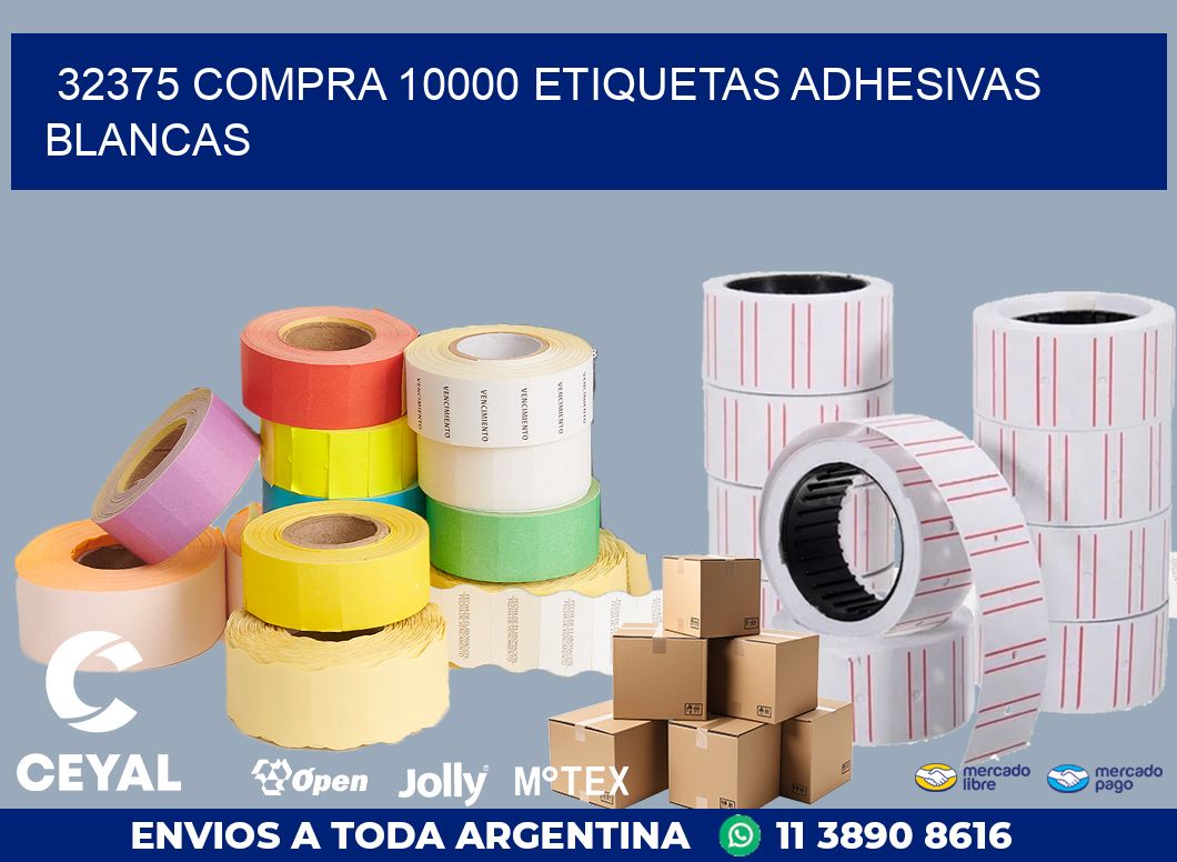 32375 COMPRA 10000 ETIQUETAS ADHESIVAS BLANCAS