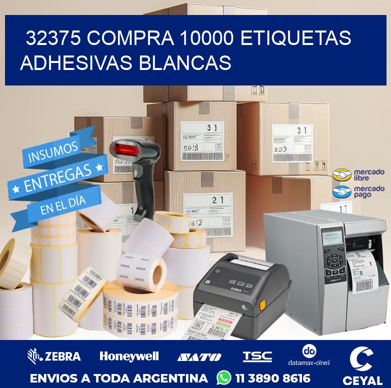 32375 COMPRA 10000 ETIQUETAS ADHESIVAS BLANCAS