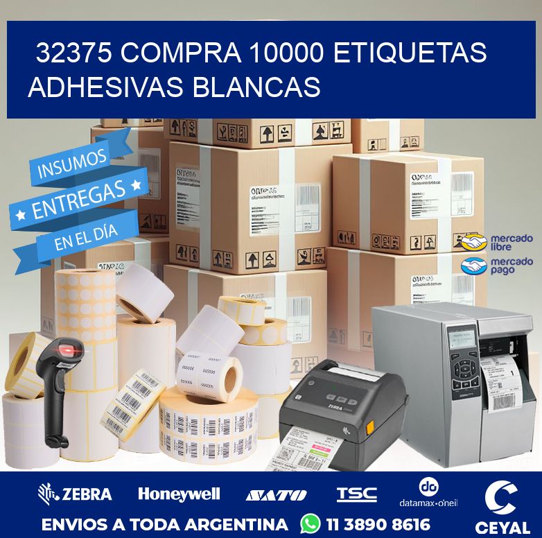 32375 COMPRA 10000 ETIQUETAS ADHESIVAS BLANCAS
