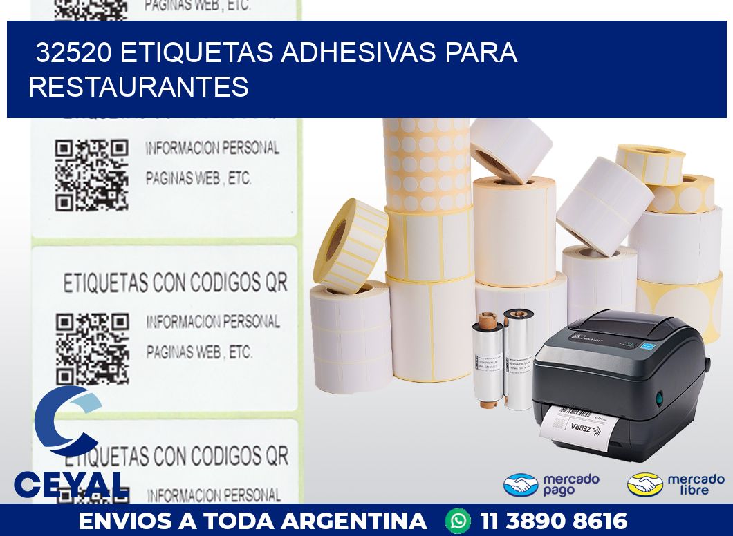 32520 ETIQUETAS ADHESIVAS PARA RESTAURANTES