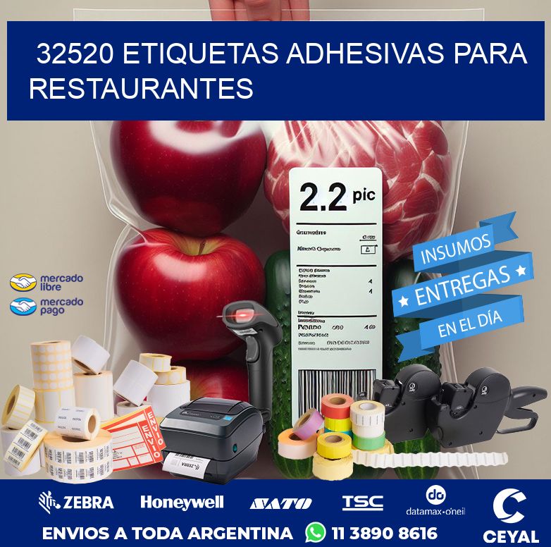 32520 ETIQUETAS ADHESIVAS PARA RESTAURANTES