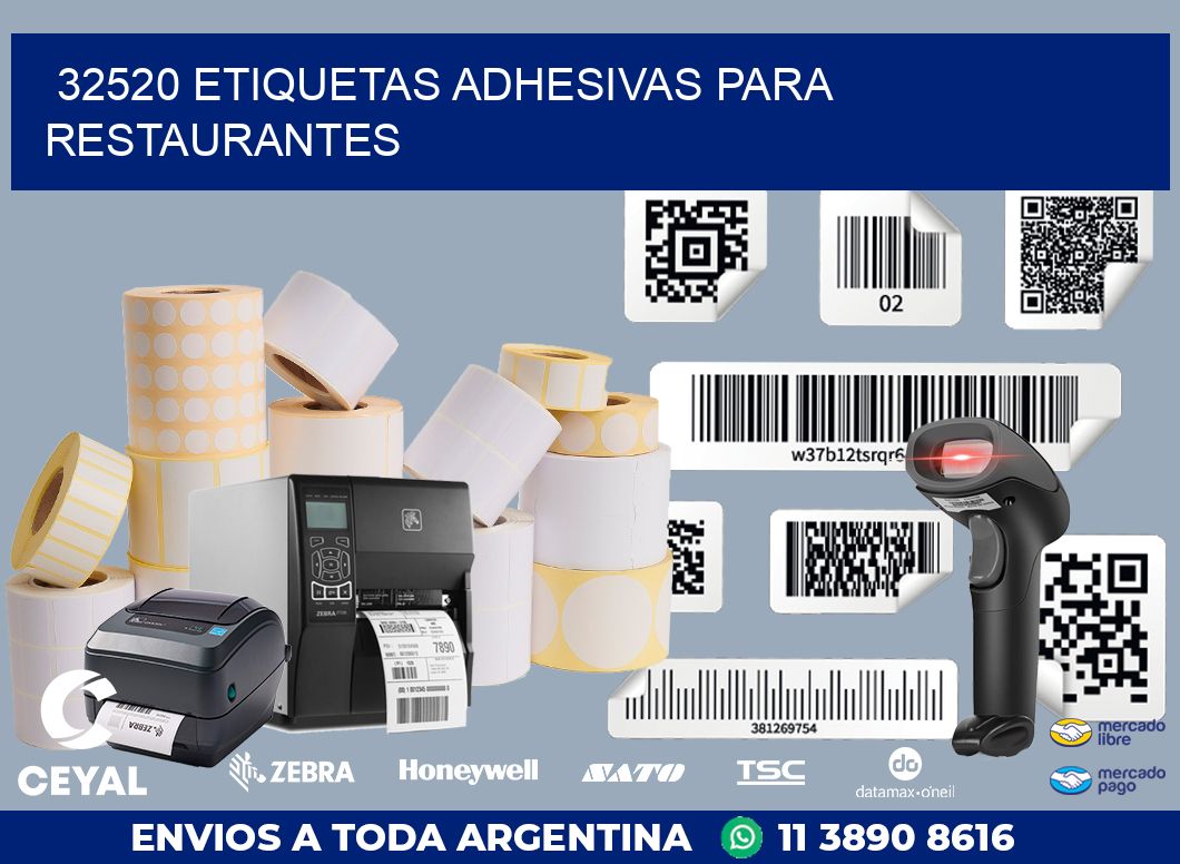 32520 ETIQUETAS ADHESIVAS PARA RESTAURANTES