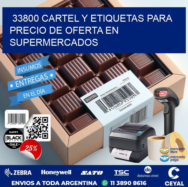33800 CARTEL Y ETIQUETAS PARA PRECIO DE OFERTA EN SUPERMERCADOS