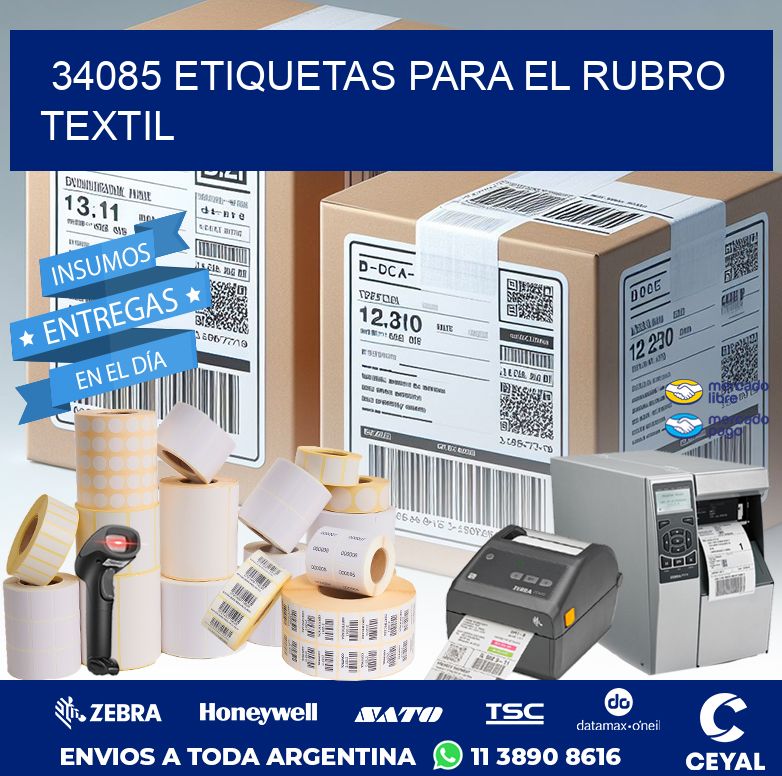 34085 ETIQUETAS PARA EL RUBRO TEXTIL