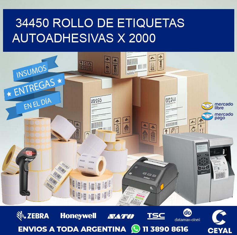 34450 ROLLO DE ETIQUETAS AUTOADHESIVAS X 2000
