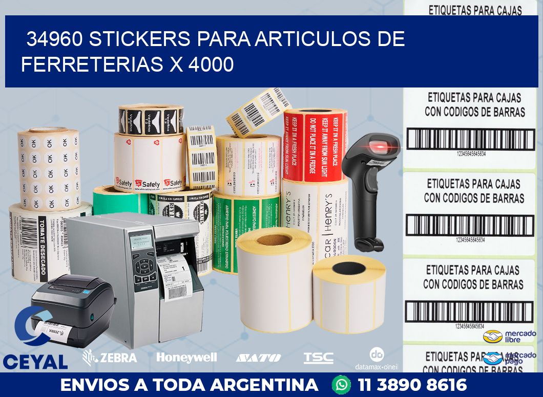 34960 STICKERS PARA ARTICULOS DE FERRETERIAS X 4000
