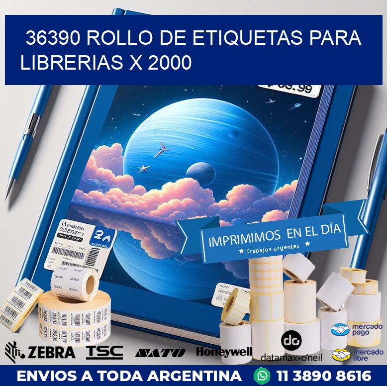 36390 ROLLO DE ETIQUETAS PARA LIBRERIAS X 2000