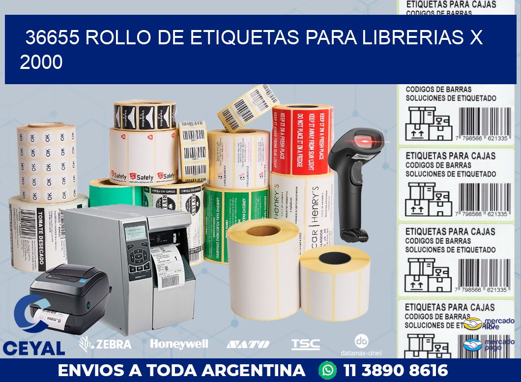 36655 ROLLO DE ETIQUETAS PARA LIBRERIAS X 2000