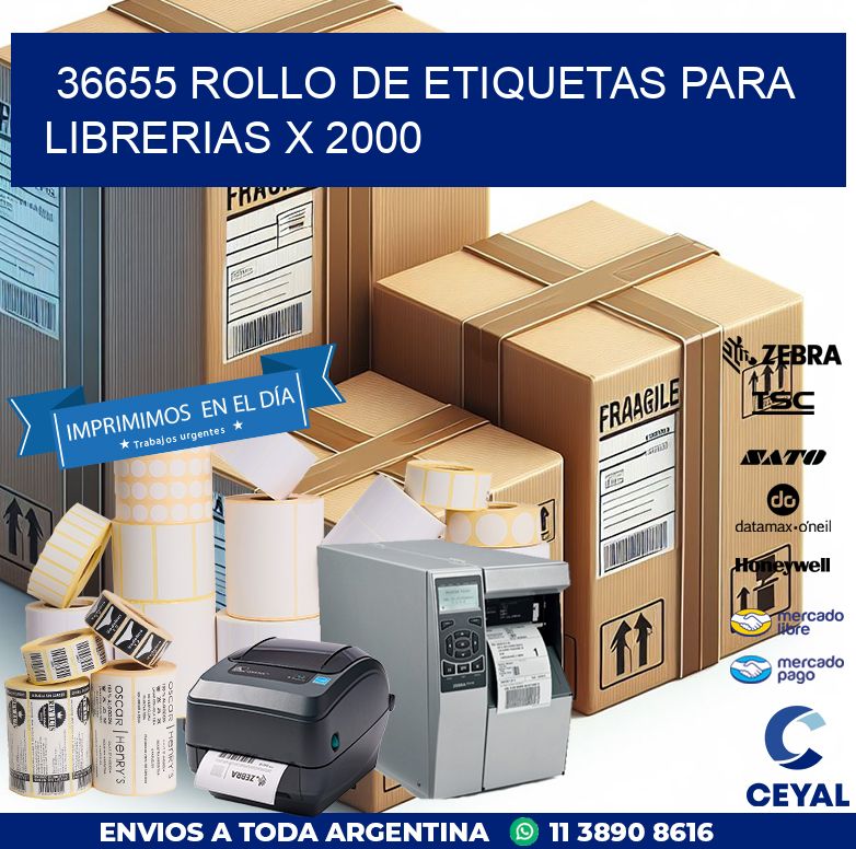 36655 ROLLO DE ETIQUETAS PARA LIBRERIAS X 2000